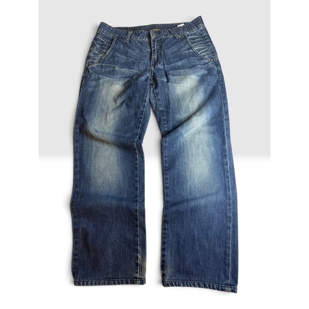Longbrigs Vision Casual Mens Relaxed Straight Leg Jeans Blue Denim Size 34x30
